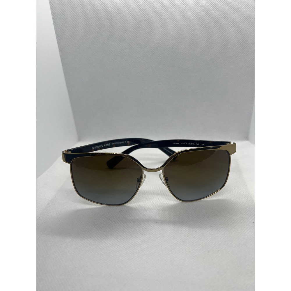 Michael Kors MK 1018 August Women Gold Tone Sunglasses Brown Gradient Lens